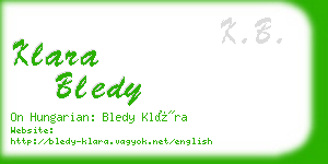 klara bledy business card